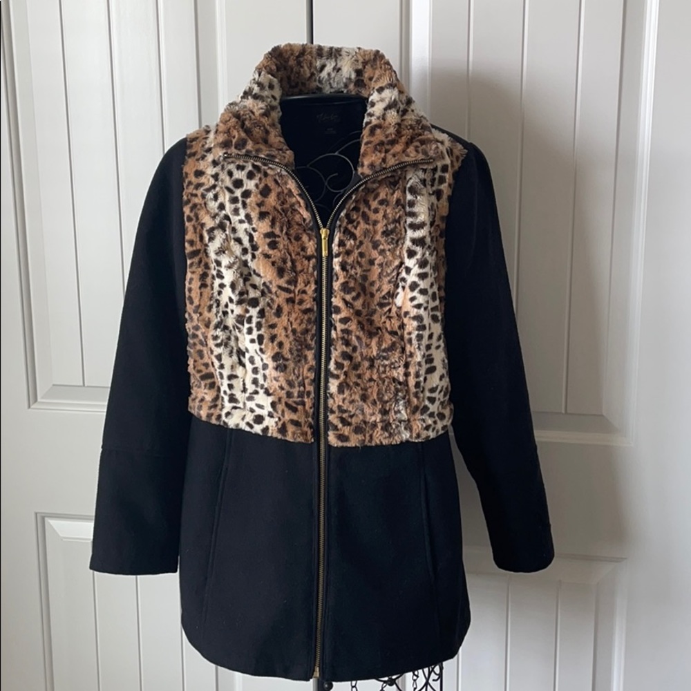 Thalia Sodi Black Leopard Jacket